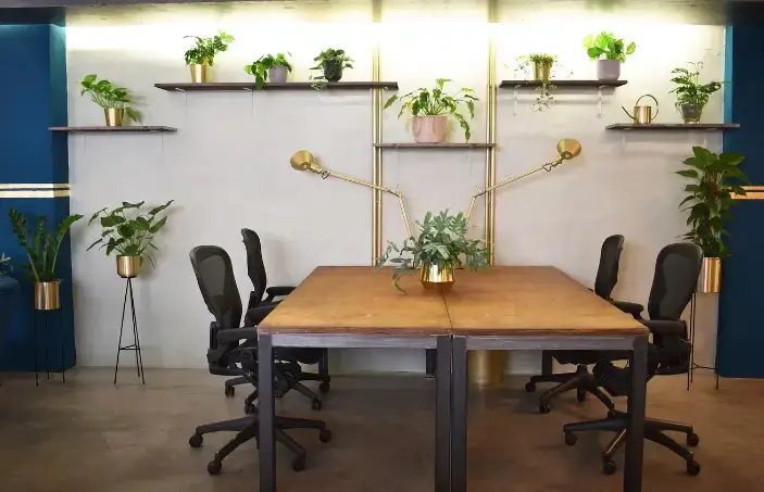 Cowork in Munich at stylish velvet coworking space interior photo 1